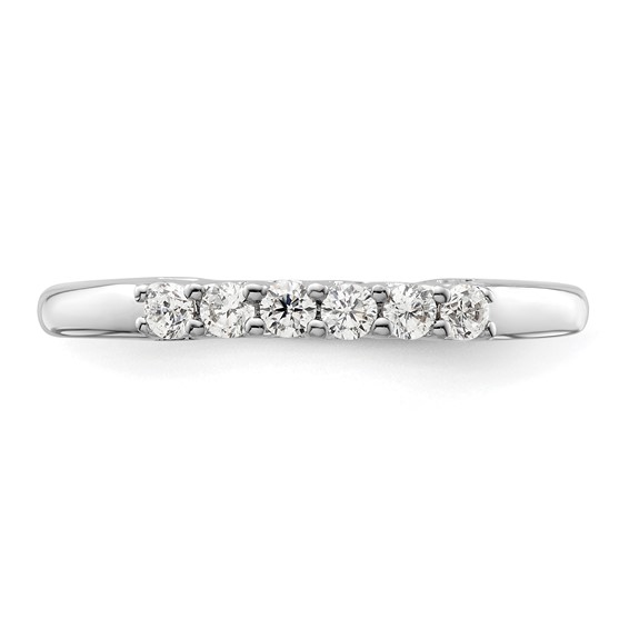 14K White Gold 6-Stone Shared Prong (Holds 6-2.1mm Round) Diamond Band Mounting