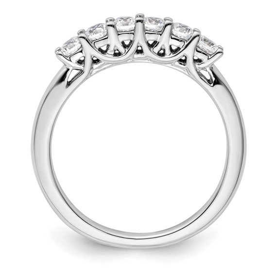 14K White Gold 6-Stone Shared Prong (Holds 6-2.7mm Round) Diamond Band Mounting