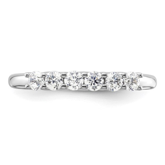 14K White Gold 6-Stone Shared Prong (Holds 6-2.7mm Round) Diamond Band Mounting