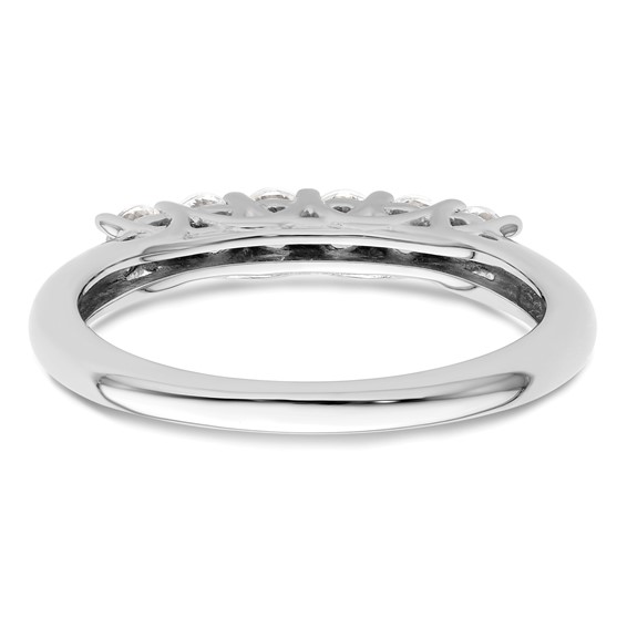 14K White Gold 6-Stone Shared Prong (Holds 6-2.7mm Round) Diamond Band Mounting