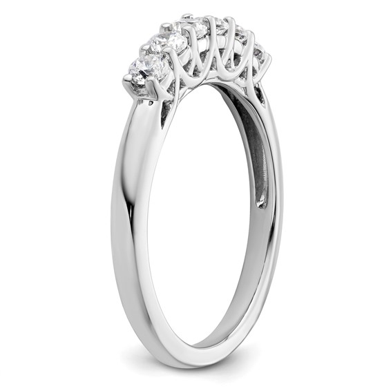 14K White Gold 6-Stone Shared Prong (Holds 6-2.7mm Round) Diamond Band Mounting