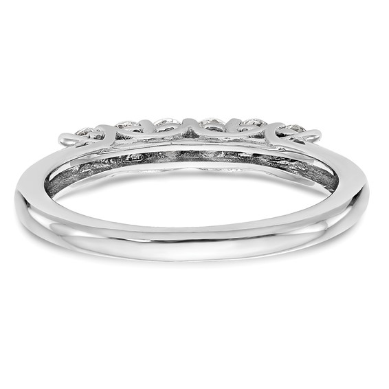 14K White Gold 6-Stone Shared Prong (Holds 6-3.1mm Round) Diamond Band Mounting