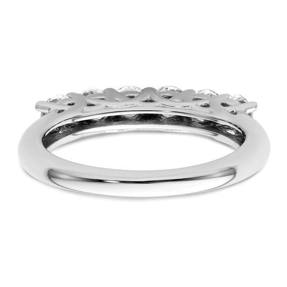 14K White Gold 6-Stone Shared Prong (Holds 6-3.5mm Round) Diamond Band Mounting