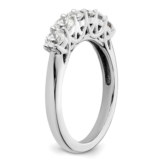 14K White Gold 6-Stone Shared Prong (Holds 6-3.5mm Round) Diamond Band Mounting