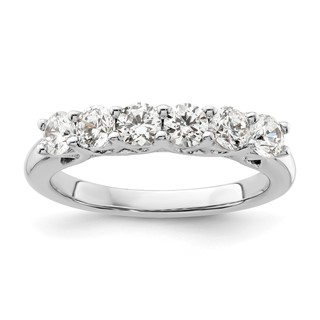 14K White Gold 6-Stone Shared Prong (Holds 6-3.5mm Round) Diamond Band Mounting
