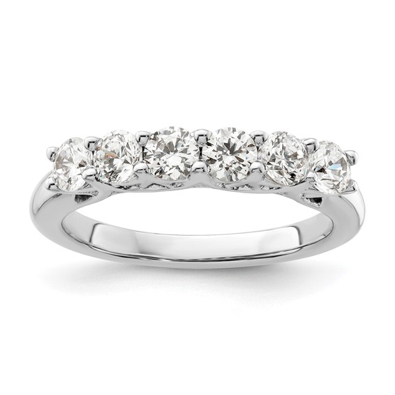 14K White Gold 6-Stone Shared Prong (Holds 6-3.5mm Round) Diamond Band Mounting