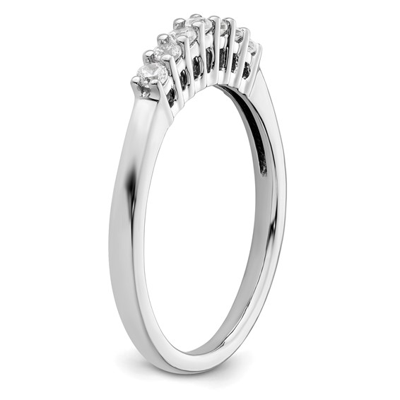 14K White Gold 7-Stone Shared Prong (Holds 7-2.0mm Round) Diamond Band Mounting