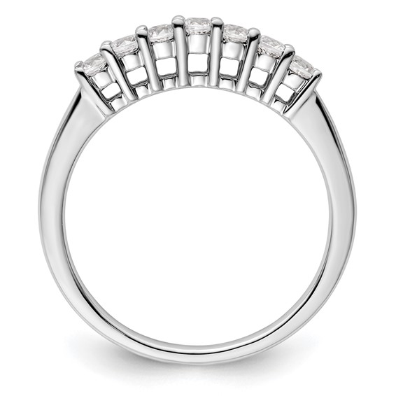 14K White Gold 7-Stone Shared Prong (Holds 7-2.3mm Round) Diamond Band Mounting