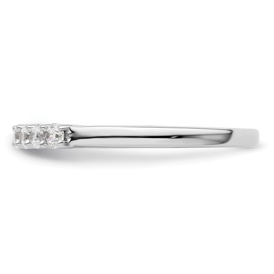 14K White Gold 7-Stone Shared Prong (Holds 7-2.3mm Round) Diamond Band Mounting