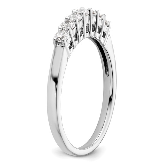 14K White Gold 7-Stone Shared Prong (Holds 7-2.3mm Round) Diamond Band Mounting