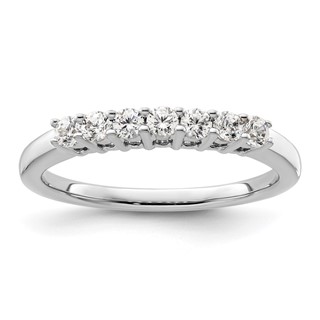 14K White Gold 7-Stone Shared Prong (Holds 7-2.3mm Round) Diamond Band Mounting