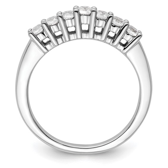 14K White Gold 7-Stone Shared Prong (Holds 7-2.5mm Round) Diamond Band Mounting