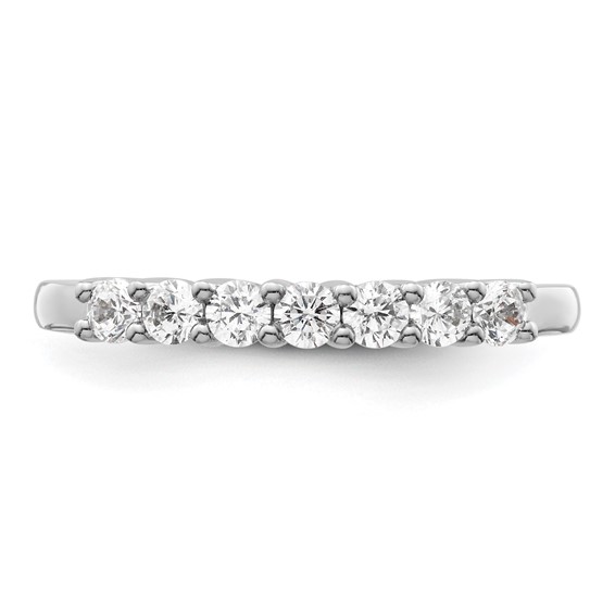14K White Gold 7-Stone Shared Prong (Holds 7-2.5mm Round) Diamond Band Mounting