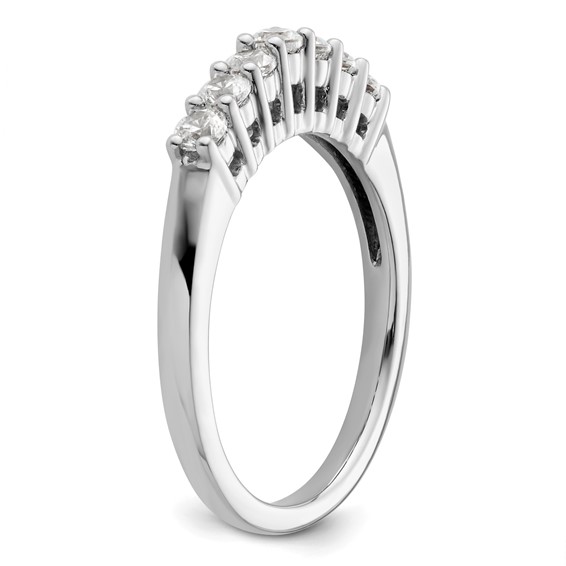14K White Gold 7-Stone Shared Prong (Holds 7-2.5mm Round) Diamond Band Mounting