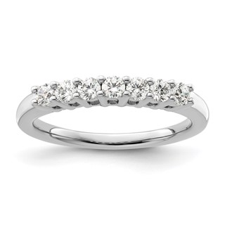 14K White Gold 7-Stone Shared Prong (Holds 7-2.5mm Round) Diamond Band Mounting