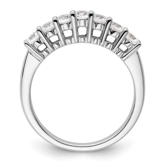 14K White Gold 7-Stone Shared Prong (Holds 7-3.0mm Round) Diamond Band Mounting
