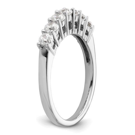 14K White Gold 7-Stone Shared Prong (Holds 7-3.0mm Round) Diamond Band Mounting
