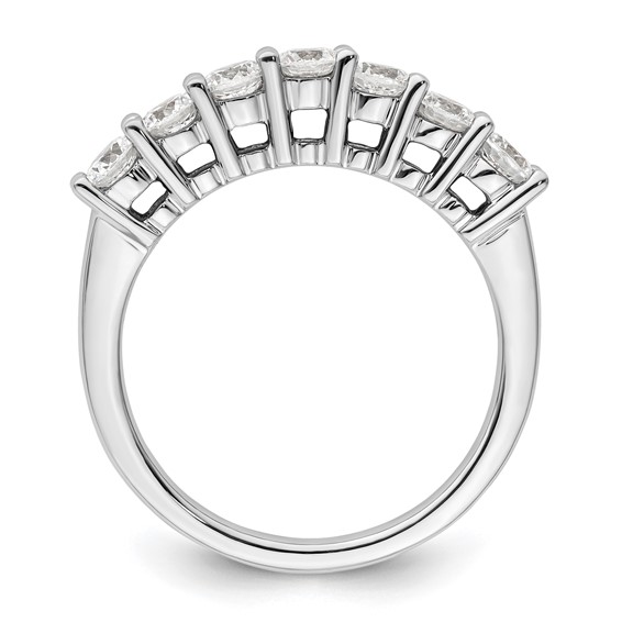 14K White Gold 7-Stone Shared Prong (Holds 7-3.3mm Round) Diamond Band Mounting