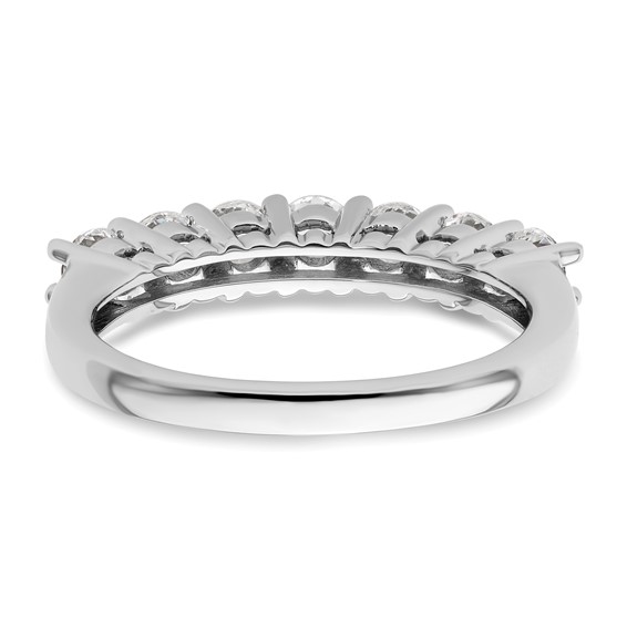 14K White Gold 7-Stone Shared Prong (Holds 7-3.3mm Round) Diamond Band Mounting
