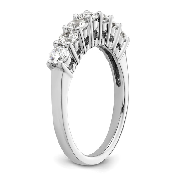 14K White Gold 7-Stone Shared Prong (Holds 7-3.3mm Round) Diamond Band Mounting