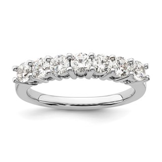 14K White Gold 7-Stone Shared Prong (Holds 7-3.3mm Round) Diamond Band Mounting