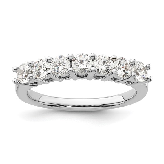 14K White Gold 7-Stone Shared Prong (Holds 7-3.3mm Round) Diamond Band Mounting