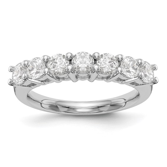 14K White Gold 7-Stone Shared Prong (Holds 7-3.5mm Round) Diamond Band Mounting