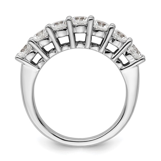 14K White Gold 7-Stone Shared Prong (Holds 7-3.9mm Round) Diamond Band Mounting