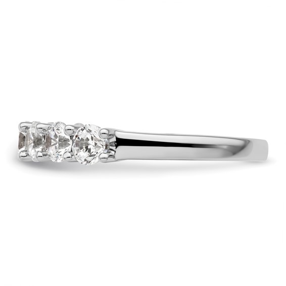 14K White Gold 7-Stone Shared Prong (Holds 7-3.9mm Round) Diamond Band Mounting