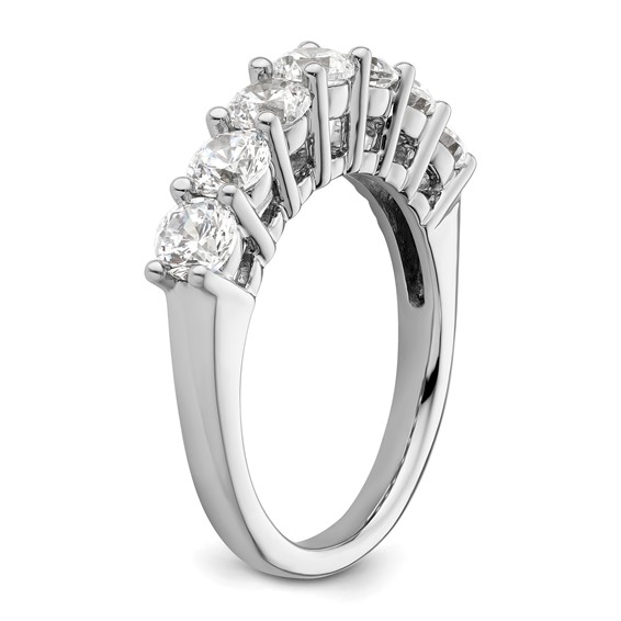 14K White Gold 7-Stone Shared Prong (Holds 7-3.9mm Round) Diamond Band Mounting
