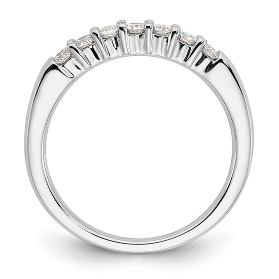 14K White Gold 7-Stone Shared Prong (Holds 7-2.3mm Round) Diamond Band Mounting