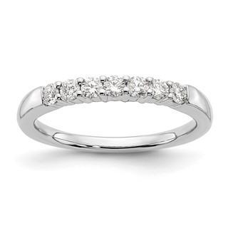14K White Gold 7-Stone Shared Prong (Holds 7-2.3mm Round) Diamond Band Mounting