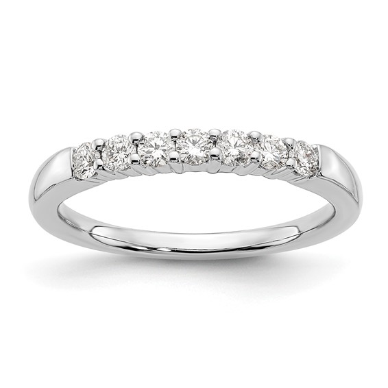 14K White Gold 7-Stone Shared Prong (Holds 7-2.3mm Round) Diamond Band Mounting