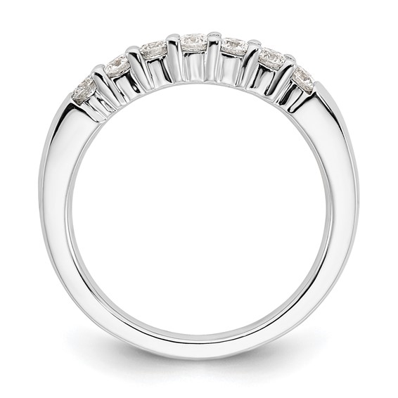 14K White Gold 7-Stone Shared Prong (Holds 7-2.5mm Round) Diamond Band Mounting