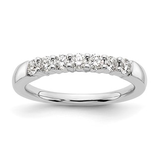 14K White Gold 7-Stone Shared Prong (Holds 7-2.5mm Round) Diamond Band Mounting
