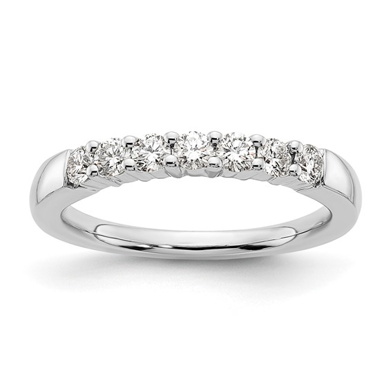14K White Gold 7-Stone Shared Prong (Holds 7-2.5mm Round) Diamond Band Mounting