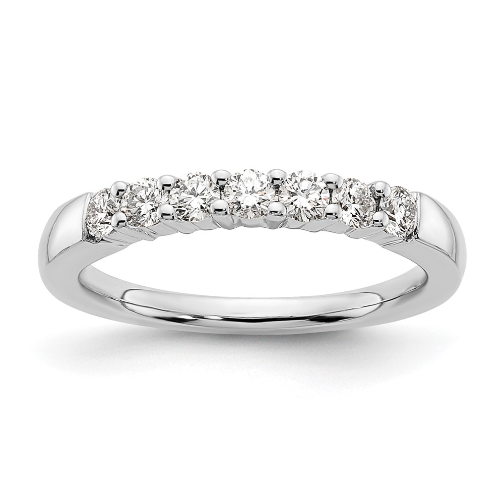 14K White Gold 0.50 Carat Lab Grown Diamond VS SI+ G+ Seven Stone Complete Fashion Band