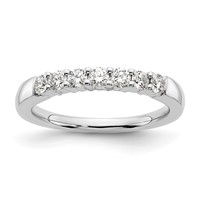 14K White Gold 0.50 Carat Lab Grown Diamond VS SI+ G+ Seven Stone Complete Fashion Band view 1
