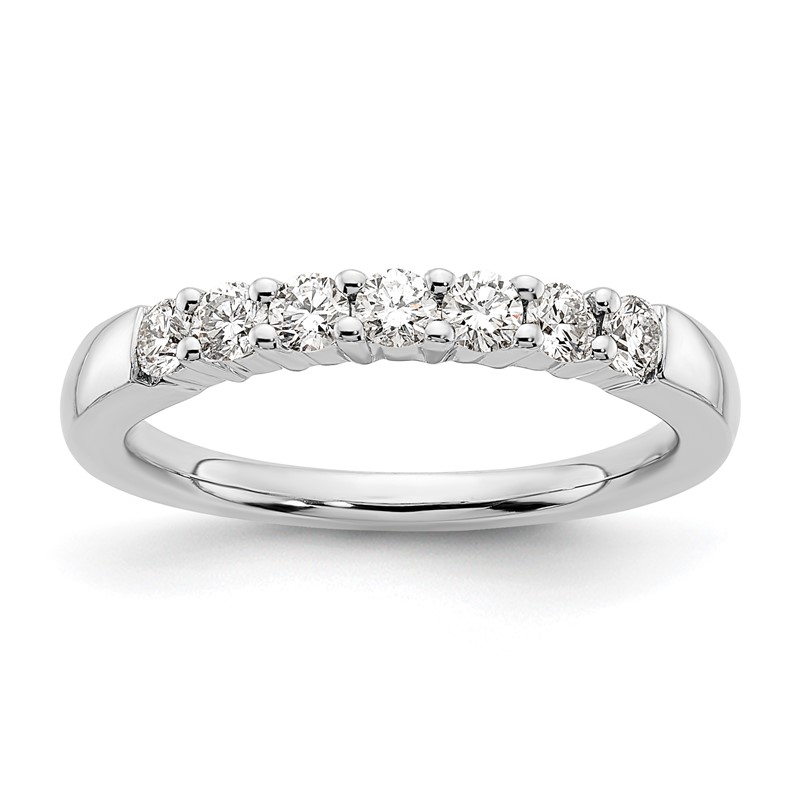 14k White Gold 1/2 carat Lab Grown Diamond VS/SI+ G+ Seven Stone Complete Fashion Band