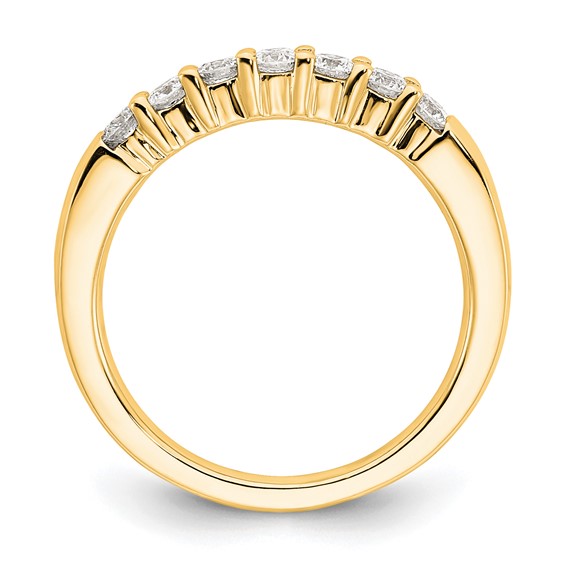 14K Yellow Gold 7-Stone Shared Prong (Holds 7-2.5mm Round) Diamond Band Mounting