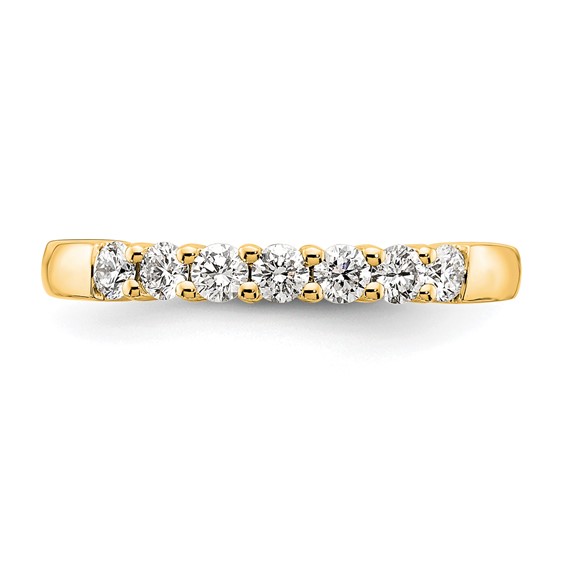 14K Yellow Gold 7-Stone Shared Prong (Holds 7-2.5mm Round) Diamond Band Mounting