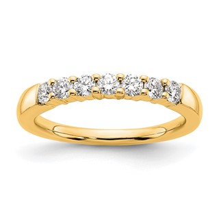 14K Yellow Gold 7-Stone Shared Prong (Holds 7-2.5mm Round) Diamond Band Mounting