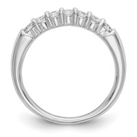 14K White Gold 0.75 Carat Lab Grown Diamond VS SI+ G+ Seven Stone Complete Fashion Band view 2
