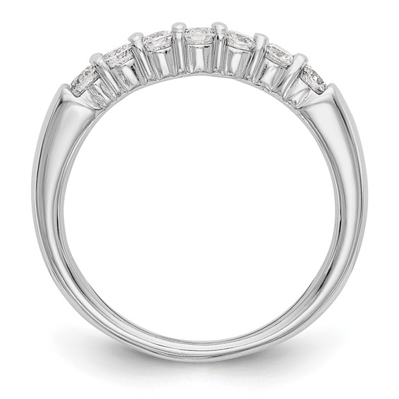 14K White Gold 7-Stone Shared Prong (Holds 7-3.0mm Round) Diamond Band Mounting