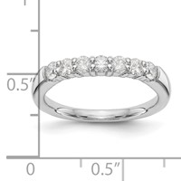 14K White Gold 0.75 Carat Lab Grown Diamond VS SI+ G+ Seven Stone Complete Fashion Band view 3
