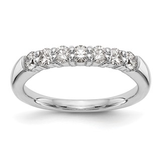 14K White Gold 7-Stone Shared Prong (Holds 7-3.0mm Round) Diamond Band Mounting