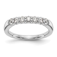 14K White Gold 0.75 Carat Lab Grown Diamond VS SI+ G+ Seven Stone Complete Fashion Band view 1