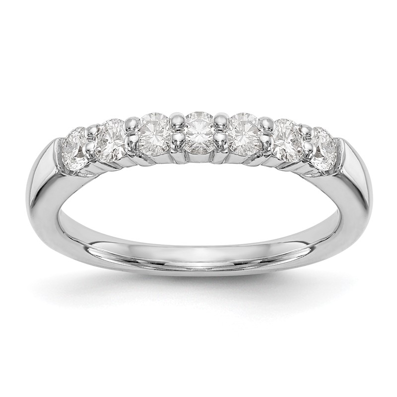 14k White Gold 3/4 carat Lab Grown Diamond VS/SI+ G+ Seven Stone Complete Fashion Band