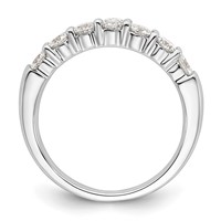 14K White Gold 1 Carat Lab Grown Diamond VS SI+ G+ Seven Stone Complete Fashion Band view 2