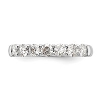 14K White Gold 1 Carat Lab Grown Diamond VS SI+ G+ Seven Stone Complete Fashion Band view 3